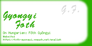 gyongyi foth business card